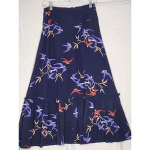 Maeve by Anthropologie skirt blue bird print size‎ 0